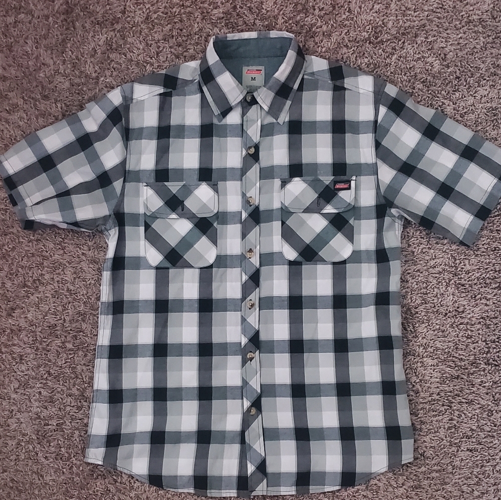 Grey And Black Dickies Button-up